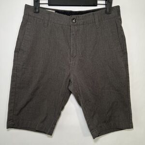Volcom Corpo Class Chino Shorts Mens Size 28 Gray 10” Inseam Flat Front Skater